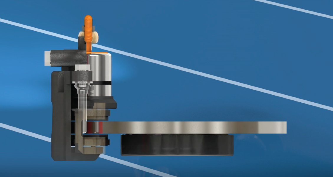 Animation of how a brake caliper assembly works